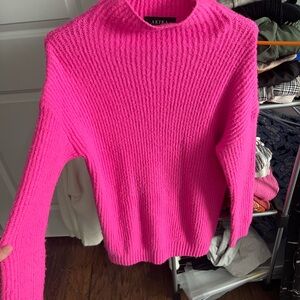 AKIRA Vibrant Pink Cowl Neck Sweater